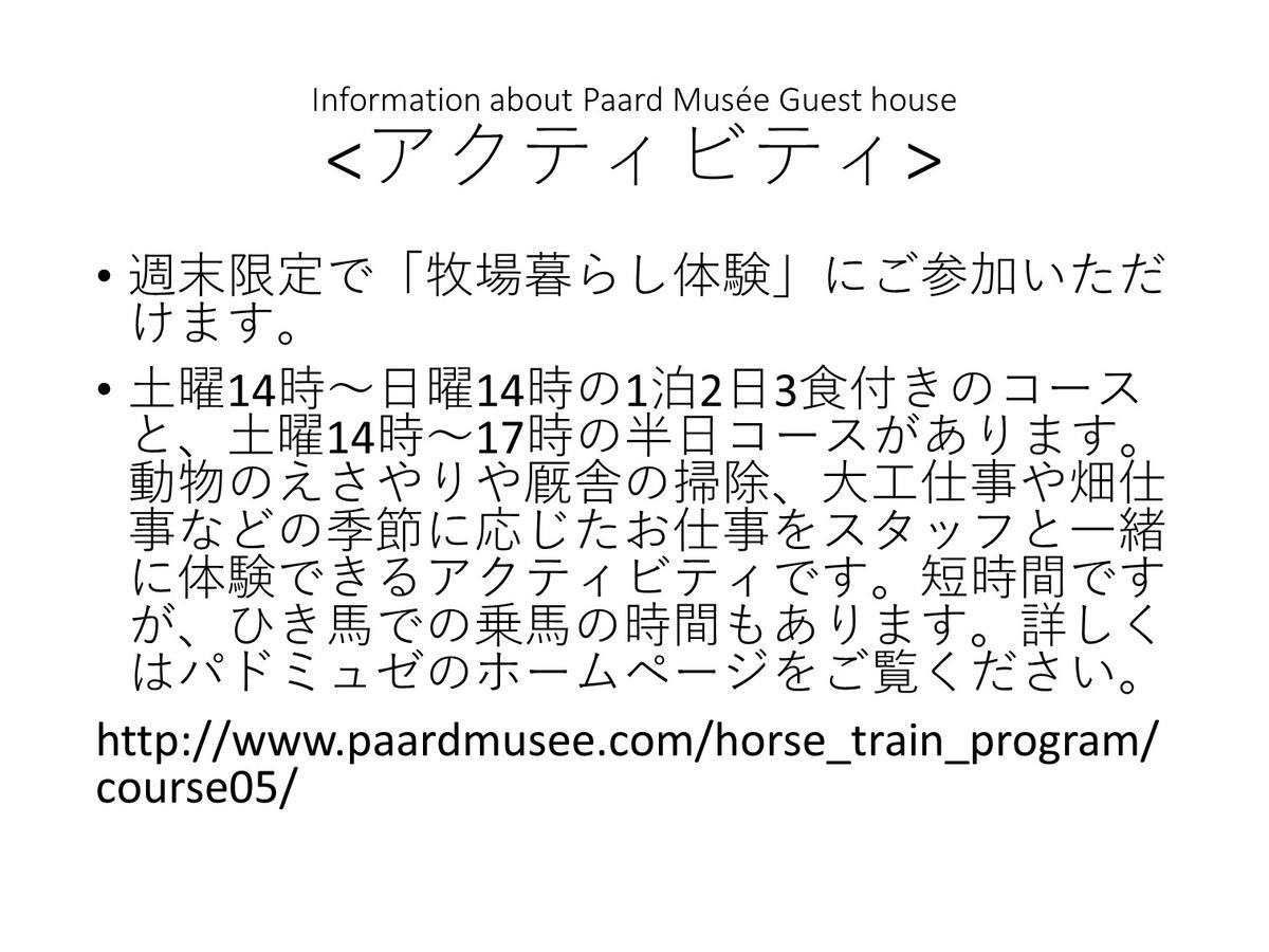 Nanae Paard Musee Guest House المظهر الخارجي الصورة